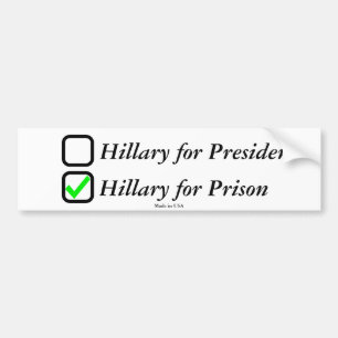 Autocollant De Voiture Anti adhésif pour pare-chocs de Hillary Clinton