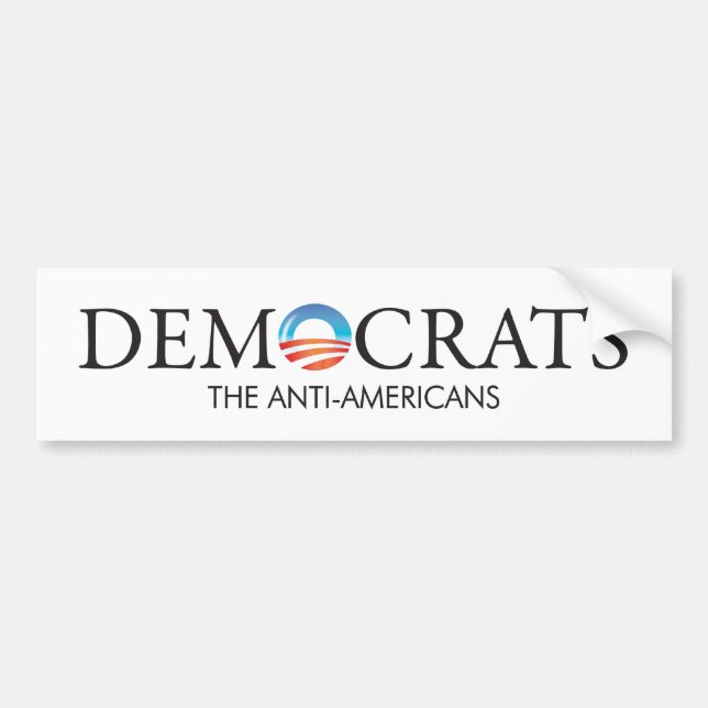 Autocollant De Voiture Anti-Américains de Démocrate (Devant)