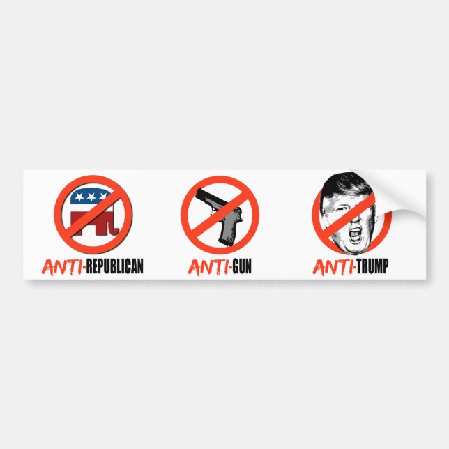Autocollant De Voiture Anti-Atout Anti-Républicain d'Anti-Arme à feu - (Devant)