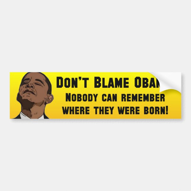 Autocollant De Voiture Anti Barack Obama Birther (Devant)