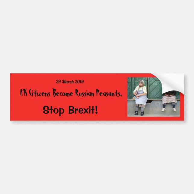 Autocollant De Voiture Anti-Brexit adhésif pour pare-chocs (Devant)
