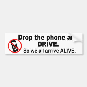 Autocollant De Voiture Anti-Cell Phone & Driving Bumper Sticker