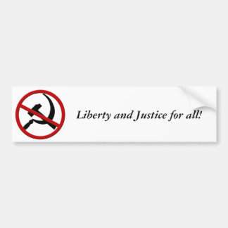 Autocollant De Voiture Anti-Communisme, liberté et justice pour tous !