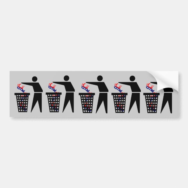 Autocollant De Voiture Anti Démocrate (Devant)