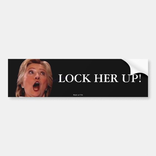 Autocollant De Voiture Anti-Hillary Clinton - fermez à clef son adhésif (Devant)