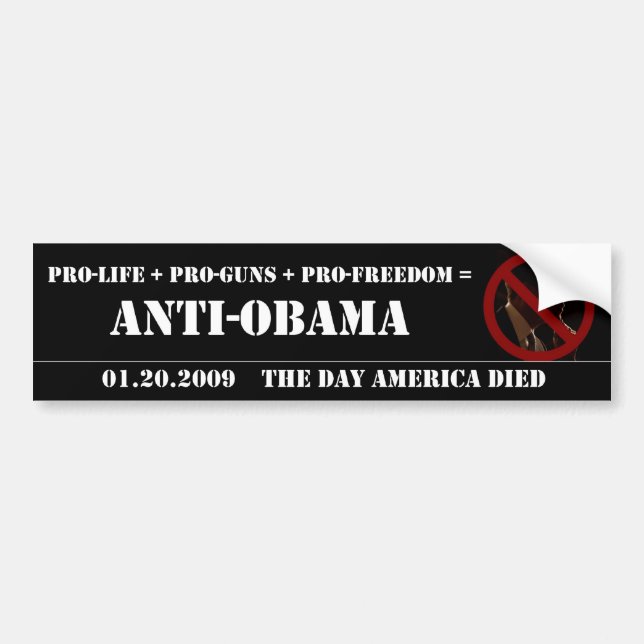 AUTOCOLLANT DE VOITURE ANTI-OBAMA (Devant)