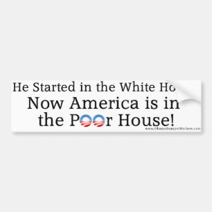 Autocollant De Voiture Anti-Obama "Amérique est dans la Chambre pauvre "