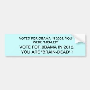 AUTOCOLLANT DE VOITURE ANTI OBAMA BUMPERSTICKER