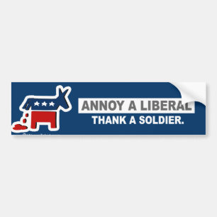 AUTOCOLLANT DE VOITURE ANTI-OBAMA- ENNUYEZ UN LIBÉRAL. REMERCIEZ UN