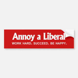 Autocollant De Voiture ANTI-OBAMA- ennuyez un libéral - travail dur.