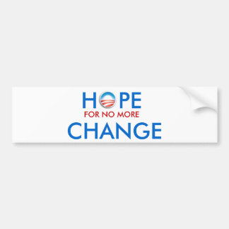 Autocollant De Voiture Anti-Obama/ESPOIR POUR PAS PLUS de CHANGEMENT
