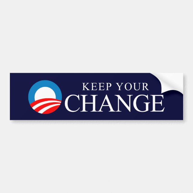 Autocollant De Voiture Anti-Obama - gardez votre changement (Devant)