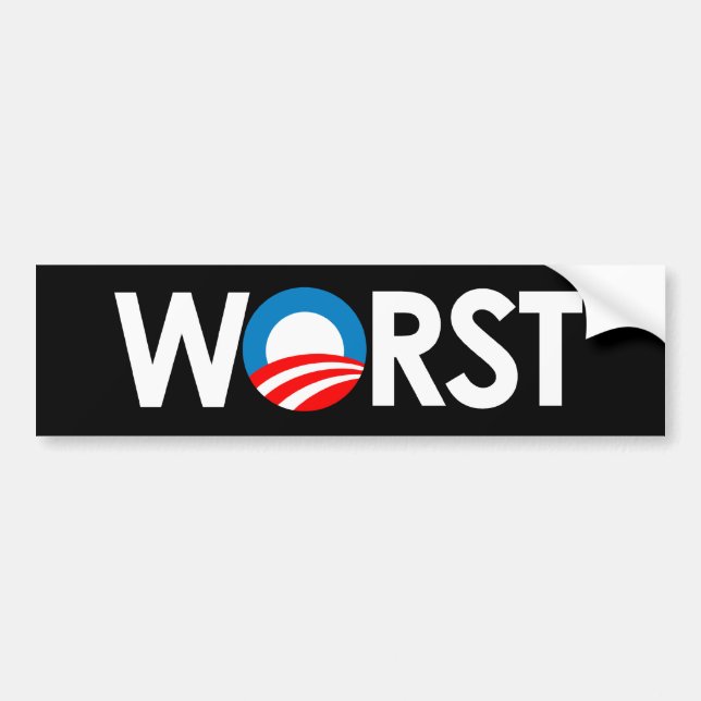 Autocollant De Voiture Anti-Obama - le plus mauvais blanc (Devant)