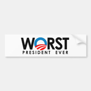 Autocollant De Voiture Anti-Obama - le plus mauvais noir du Président