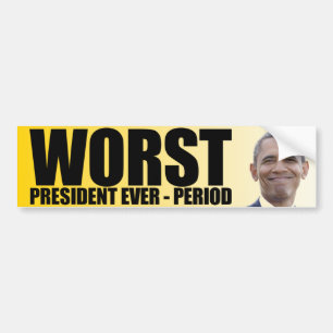 Autocollant De Voiture Anti Obama : Le plus mauvais Président Ever -