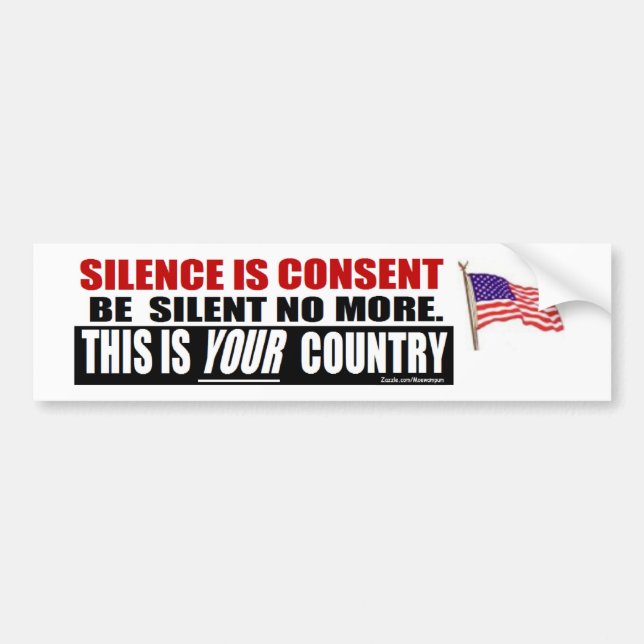 Autocollant De Voiture anti obama : Le silence est consentement (Devant)