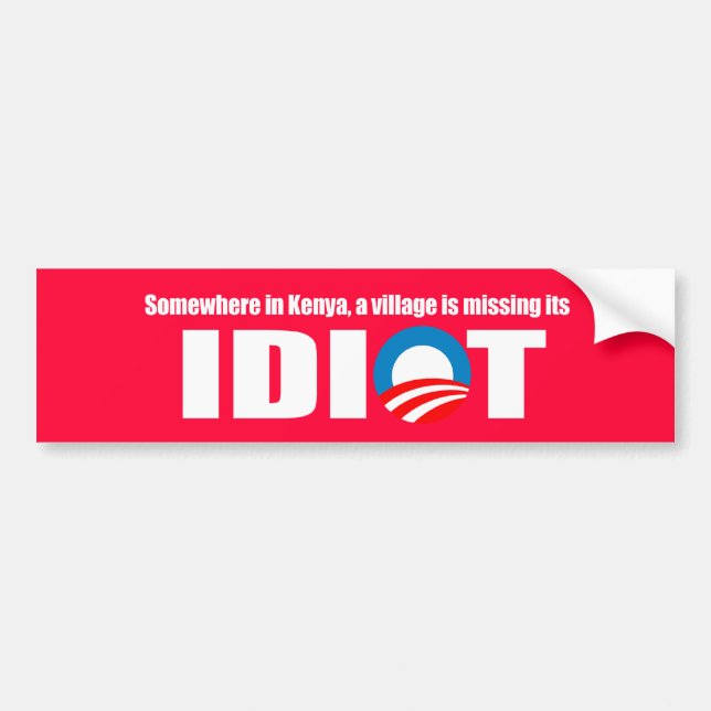 Autocollant De Voiture Anti-Obama - quelque part au Kenya un village est (Devant)