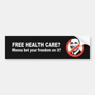 Autocollant De Voiture Anti-Obama - soins de santé libres - voulez parie