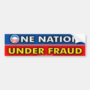 Autocollant De Voiture Anti Obama "Une nation sous fraude"