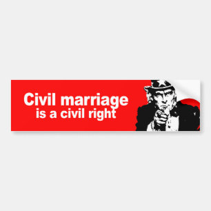 Autocollant De Voiture Anti-Républicain - le mariage civil est un droit