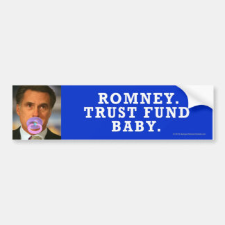 Autocollant De Voiture Anti-Romney bébé de fonds en fidéicommis
