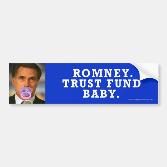 Autocollant De Voiture Anti-Romney bébé de fonds en fidéicommis (Devant)