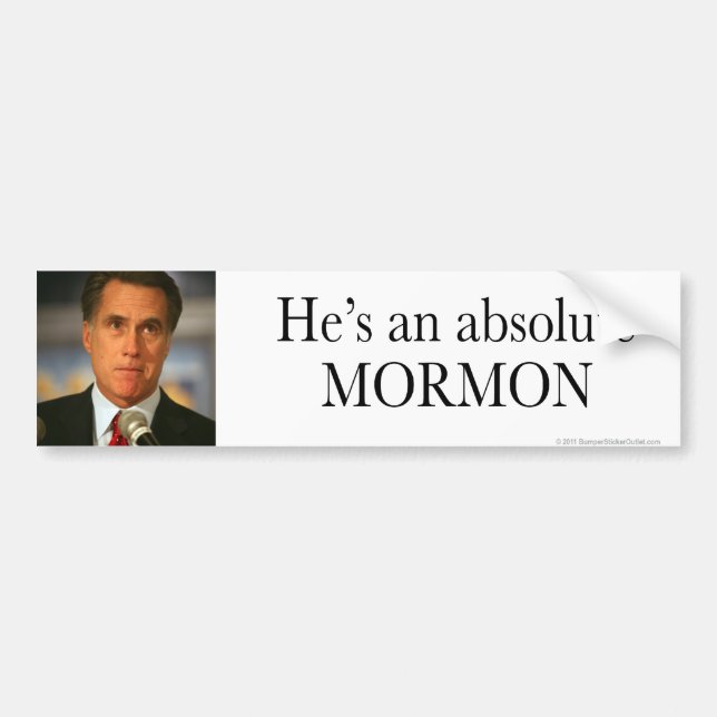 Autocollant De Voiture Anti-Romney mormon d'absolu d'autocollant (Devant)