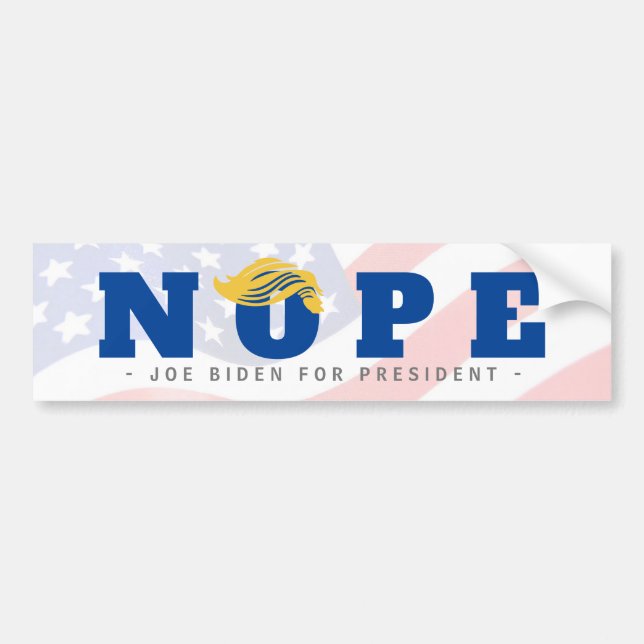 AUTOCOLLANT DE VOITURE ANTI-TRUMP NOPE TRUMP HAIR ÉLECTION PRÉSIDENTIELLE (Devant)