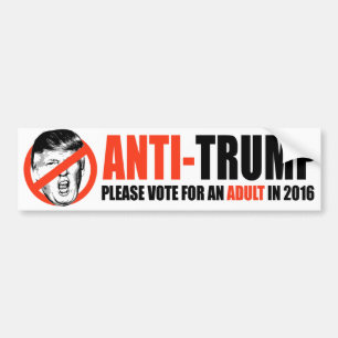 Autocollant De Voiture ANTI-TRUMP - Votez svp pour un adulte - .png