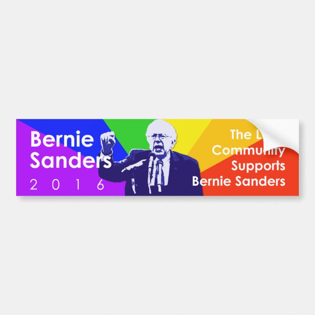 Autocollant De Voiture Appui des ponceuses LGBT de Bernie (Devant)