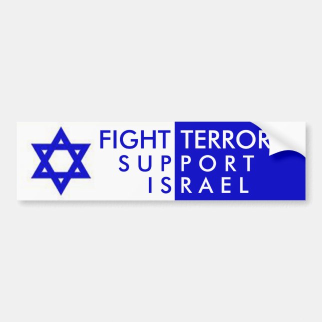 Autocollant De Voiture Appui Israël de terreur de combat (Devant)
