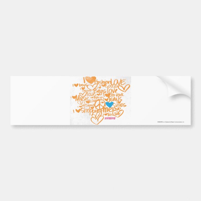 Autocollant De Voiture Aqua/orange de graffiti (Devant)