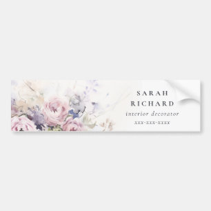 Autocollant De Voiture Aquarelle Abstraite Lilac Rose Floral Bunch