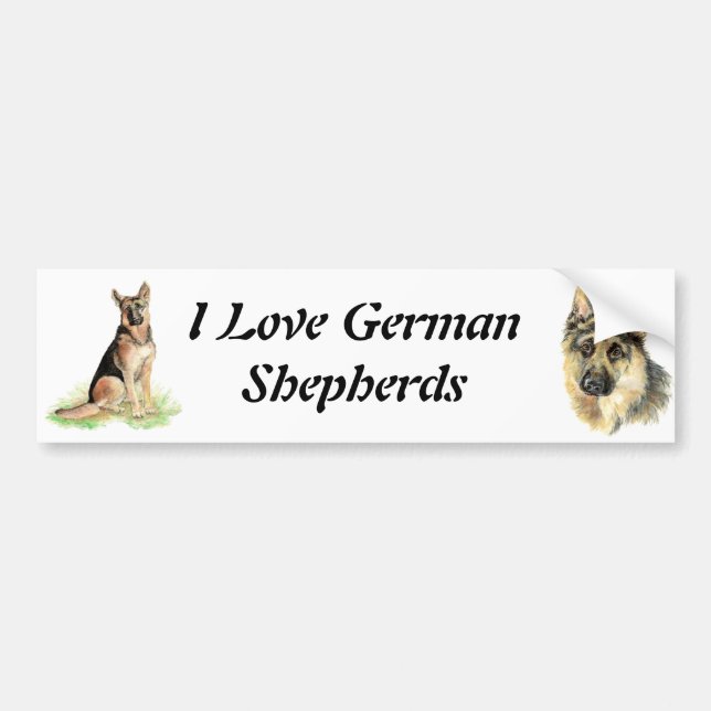 Autocollant De Voiture Aquarelle berger allemand animal animal de chien a (Devant)