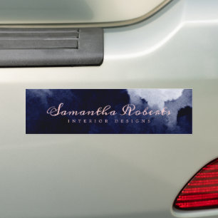 Autocollant De Voiture Aquarelle bleu marine chic rose Abstrait