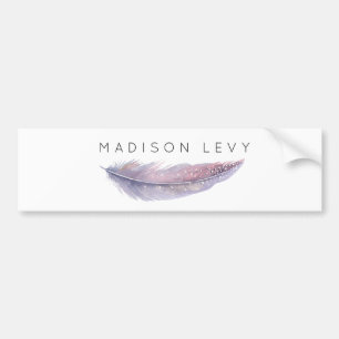 Autocollant De Voiture Aquarelle Feather Simple Chic Personnalisé