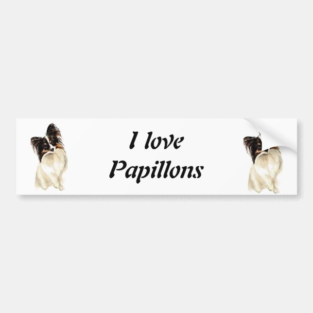 Autocollant De Voiture Aquarelle Papillon chien, animal de compagnie (Devant)