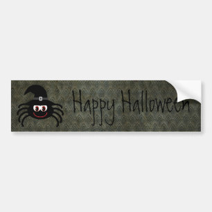 Autocollant De Voiture Araignée mignonne Halloween heureux grunge vintag