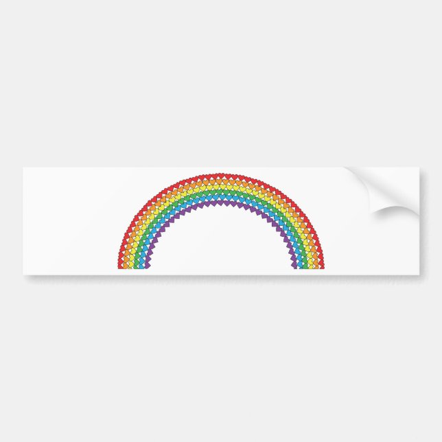 Autocollant De Voiture Arc-en-ciel de coeur (Devant)