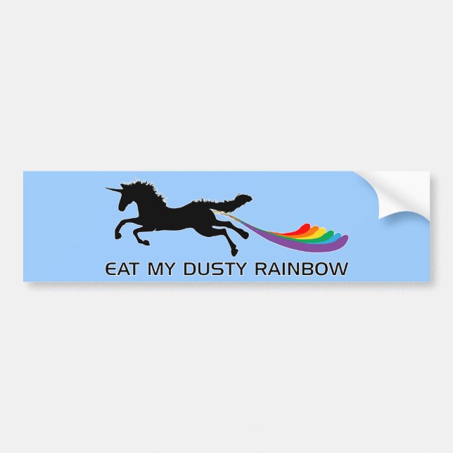 Autocollant De Voiture Arc-en-ciel de licorne (Devant)