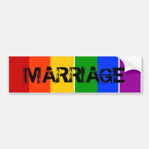 AUTOCOLLANT DE VOITURE ARC-EN-CIEL GAI DU MARIAGE LGBT