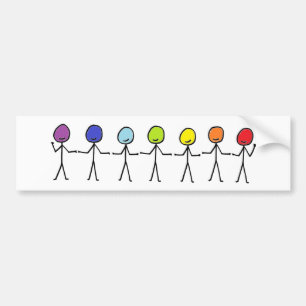 Autocollant De Voiture Arc-en-ciel Stickmen
