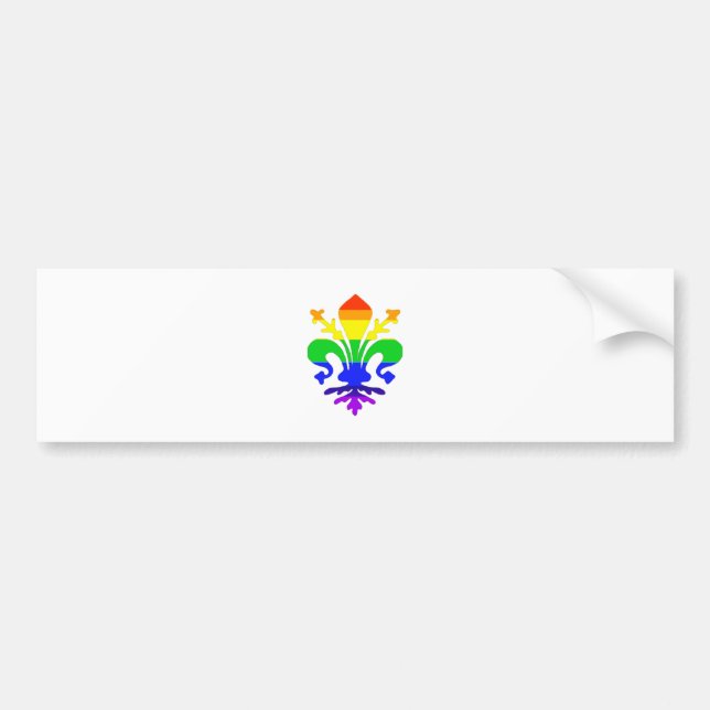 Autocollant De Voiture Arc-en-ciel stylisé Fleur de Lis (Devant)