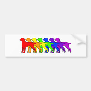Autocollant De Voiture Arc-en-ciel Weimaraner