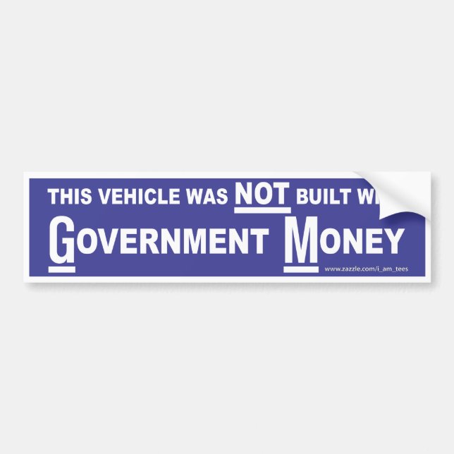 Autocollant De Voiture Argent de gouvernement (Devant)