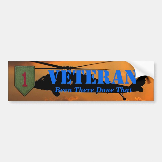 Autocollant De Voiture Armée de terre 1re division d'infanterie Vet vétér (Devant)
