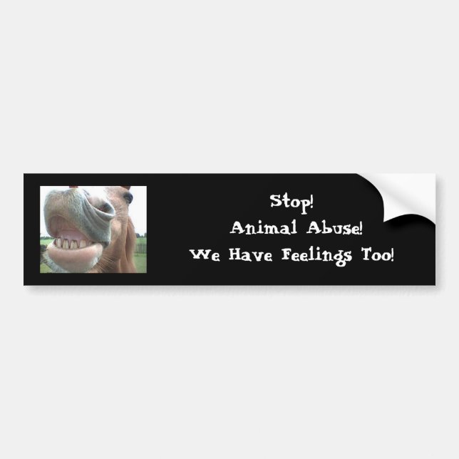 Autocollant De Voiture Arrêt ! Abus animal ! BumperSticker (Devant)