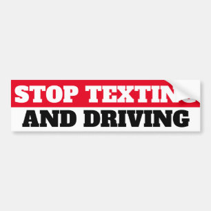 AUTOCOLLANT DE VOITURE ARRÊTER LE TEXTE ET LA CONDUITE