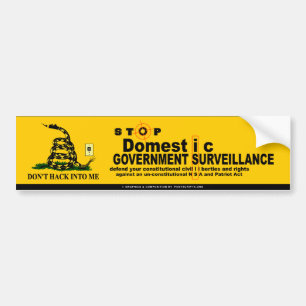 Autocollant De Voiture Arrêter l'espionnage domestique