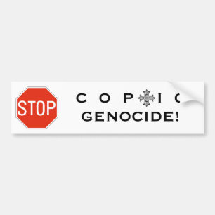 AUTOCOLLANT DE VOITURE ARRÊTEZ LE GÉNOCIDE COPTIQUE !